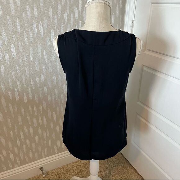 Banana Republic Navy Beaded Embellished Sleeveless Top Size 4 - Picture 3 of 4
